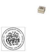 Frohe Weihnachtsbriefe Name & Rücksendeadresse Gummistempel (Stempel)
