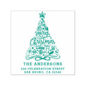 Frohe Weihnachtsbriefe Name & Rücksendeadresse Permastempel (Design)