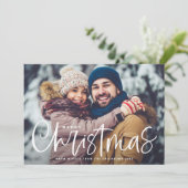 Frohe Weihnachtsbriefe Overlay-Foto Feiertagskarte (Stehend Vorderseite)