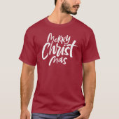 Frohe Weihnachtsbriefe Religious Red Modern T-Shirt (Vorderseite)