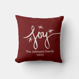 Frohe Weihnachtsbriefe Schneeflocken Joy Pink Kissen