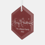 Frohe Weihnachtsbriefe Schneeflocken Metall oder Ornament Aus Glas (Vorderseite Links)