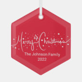 Frohe Weihnachtsbriefe Schneeflocken Ornament Aus Glas (Vorderseite)