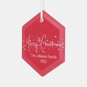 Frohe Weihnachtsbriefe Schneeflocken Ornament Aus Glas (Vorderseite Links)