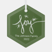 Frohe Weihnachtsbriefe Snowflakes Freude Ornament Aus Glas (Vorderseite)