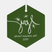 Frohe Weihnachtsbriefe Snowflakes Freude Ornament Aus Glas (Rückseite)