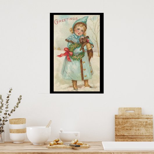 Frohe Weihnachtsbrille Poster (Küche)