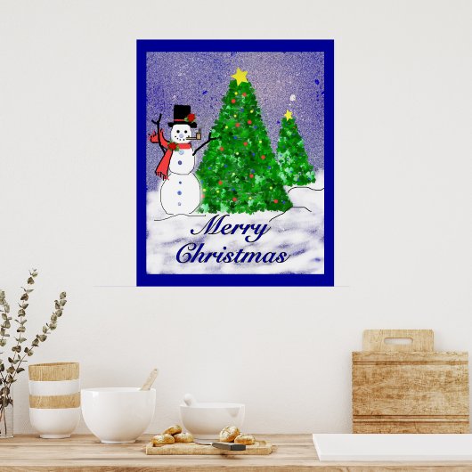 Frohe Weihnachtsbrille Poster (Küche)