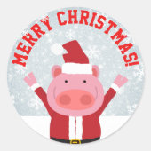 Frohe Weihnachtsbrille Runder Aufkleber (Vorderseite)