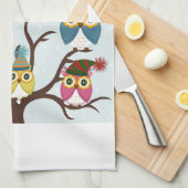 Frohe Weihnachtsbrillen auf dem Baumkastentuch Handtuch (Viertel Falte)