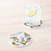 Frohe Weihnachtsbrillen auf dem Untersetzer des Ba (Seite)