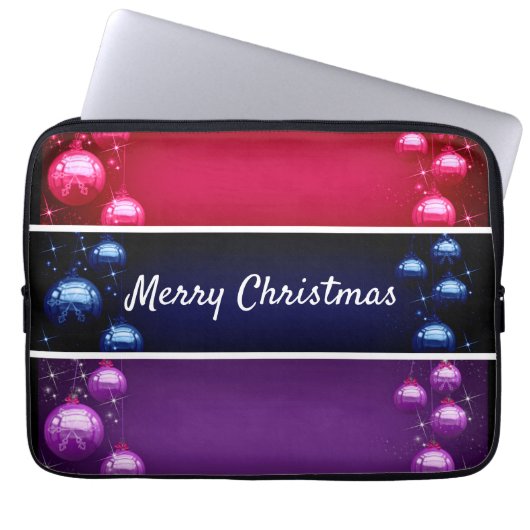 Frohe Weihnachtsbrillen Elektronik-Beutel Laptopschutzhülle (Vorderseite)