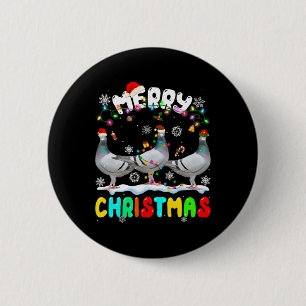 Frohe Weihnachtsbrötchen Lover Weihnachtsmannmütze Button
