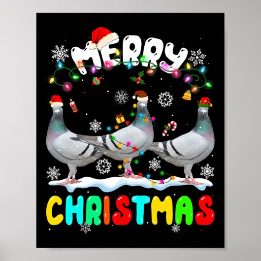 Frohe Weihnachtsbrötchen Lover Weihnachtsmannmütze Poster (Vorne)