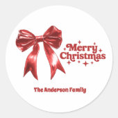 Frohe Weihnachtsbrust Runder Aufkleber (Vorderseite)