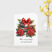 Frohe Weihnachtsbücher Karte (Gelbe Blume)