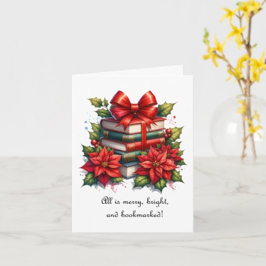 Frohe Weihnachtsbücher Karte (Gelbe Blume)