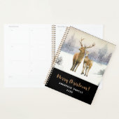 Frohe Weihnachtsbuck und Doe Deer Winter Szene Planer (Anzeige)