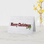 Frohe Weihnachtsbüffel kariert mit Vogel Karte (Gelbe Blume)