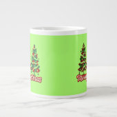 Frohe Weihnachtsbüffel Karierte Bäume-42019 Jumbo-Tasse (Vorderseite)