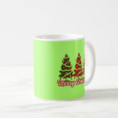 Frohe Weihnachtsbüffel Karierte Bäume-42019 Kaffeetasse (VorderseiteRechts)