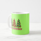 Frohe Weihnachtsbüffel Karierte Bäume-42019 Kaffeetasse (Vorderseite Links)
