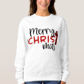 Frohe Weihnachtsbüffel Karierte Religiöse Christli Sweatshirt (Vorderseite)
