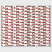 Frohe Weihnachtsbüffel karierter Text Geschenkpapier (Flach)