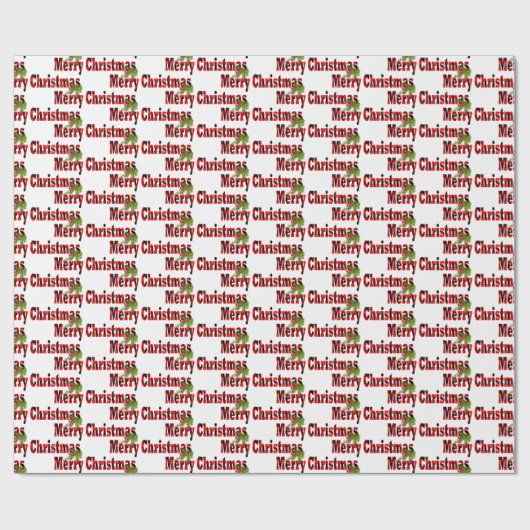Frohe Weihnachtsbüffel karierter Text Geschenkpapier (Flach)