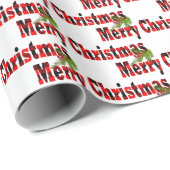 Frohe Weihnachtsbüffel karierter Text Geschenkpapier (Rolleneckpunkt)
