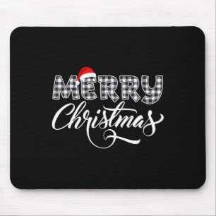 Frohe Weihnachtsbüffel Schwarz und Weiß Kariert fü Mousepad