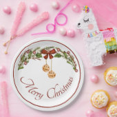 Frohe Weihnachtsbug und Glocken Garland Pappteller (Party)