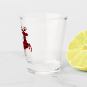 Frohe Weihnachtsbühne auf Red Black Buffalo Karo Schnapsglas (Rechts)