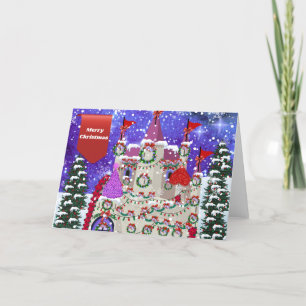 Frohe Weihnachtsburg Grußkarte Karte