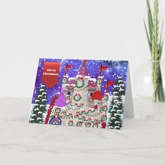 Frohe Weihnachtsburg Grußkarte Karte (Vorderseite)