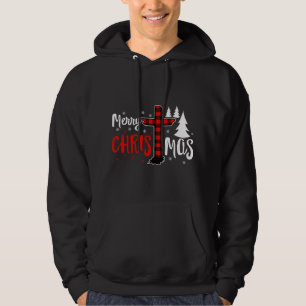 Frohe Weihnachtschristen Buffalo Kariert Hoodie