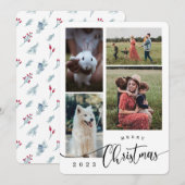 Frohe Weihnachtscollage 4 Foto Feiertagskarte (Vorne/Hinten)