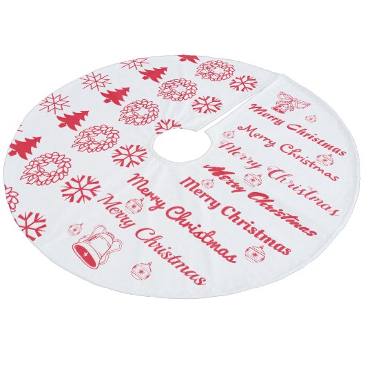 Frohe Weihnachtscollage Fleece Weihnachtsbaumdecke (Schrägansicht)