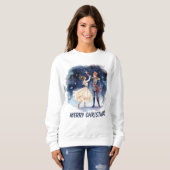 Frohe Weihnachtscreme Aquarell Sweatshirt (Vorne ganz)