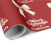 Frohe Weihnachtscreme-Bogen-Retro Geschenkpapier (Rolleneckpunkt)