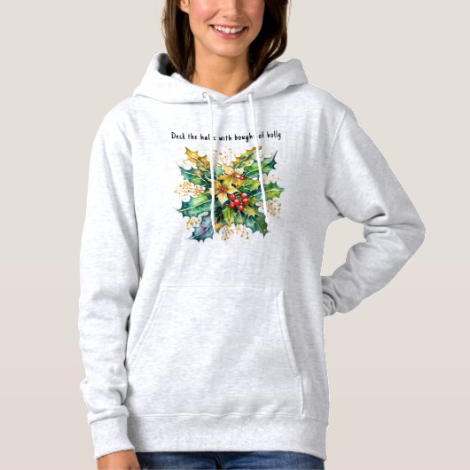 Frohe Weihnachtsdecke Die Hallen Jolly Festive Hol Hoodie (Vorderseite)