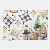 Frohe Weihnachtsdekoration Gnome Geschirrtuch (Horizontal)