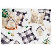 Frohe Weihnachtsdekoration Gnome Große Geschenktüte (Vorderseite)