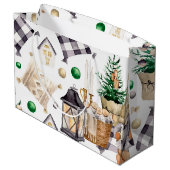 Frohe Weihnachtsdekoration Gnome Große Geschenktüte (Rückseite Schrägansicht)