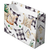 Frohe Weihnachtsdekoration Gnome Große Geschenktüte (Vorderseite Schrägansicht)