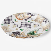 Frohe Weihnachtsdekoration Gnome Pappteller (Schrägansicht)