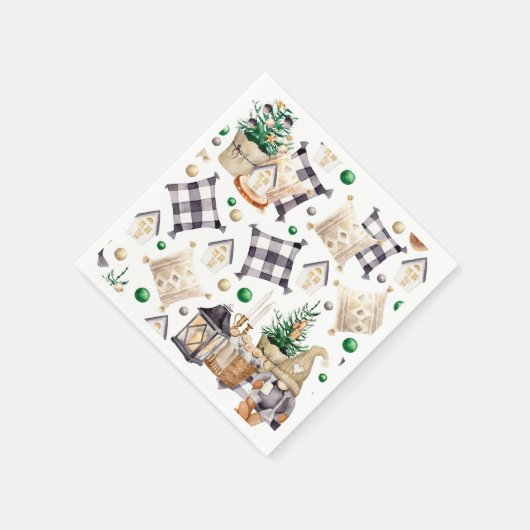 Frohe Weihnachtsdekoration Gnome Serviette (Ecke)