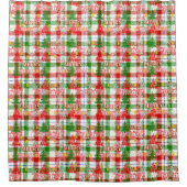 Frohe Weihnachtsdekoration Kariert Tartan Duschvorhang (Vorderseite)