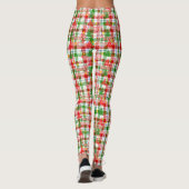 Frohe Weihnachtsdekoration Kariert Tartan Leggings (Rückseite)