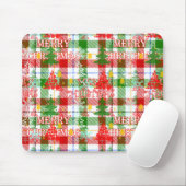 Frohe Weihnachtsdekoration Kariert Tartan Mousepad (Mit Mouse)